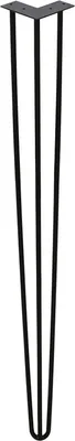 Zdjęcie produktu dla Jopassy 4x Hairpin Legs nogi meblowe do stołu czarne Hairpin Legs 3 wsporniki, do stołu jadalnego 61cm