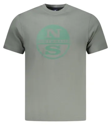 Produktbild von Herrengrünes T-Shirt mit Rundhals und Logo-Print – Kurzarmshirt