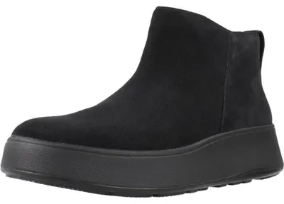 Produktbild von Fitflop F-mode Suede Flatform Zip Ankle Stiefel Schwarz EU 38 Frau Schwarz EU 38