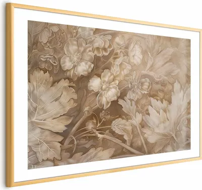 Produktbild von Posterpapier Poster - Ornamental Floral Carvings 30x21 cm Blumen b-H-10015-ao-a