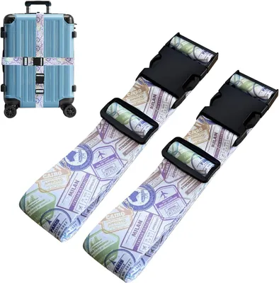 Produktbild von Koffergurte 2 Stück, verstellbar, verschiedene Farben, Reisetasche