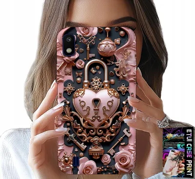 Produktbild von Etui Für Samsung A10 - Feminine, Trendige Designs, Vorhängeschloss Herz Rose