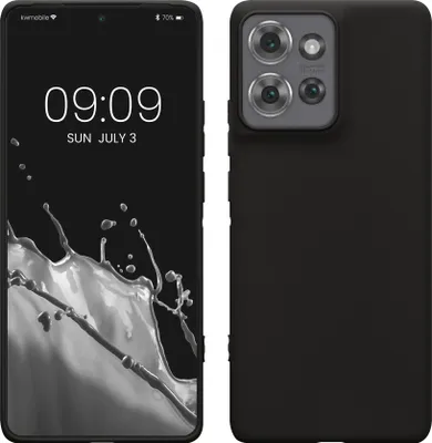Produktbild von kwmobile Hülle kompatibel mit Motorola Edge 50 Hülle - weiches TPU Silikon Case - Cover geeignet für kabelloses Laden - Schwarz matt