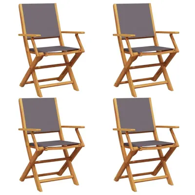 Produktbild von vidaXL Gartenstühle 4 Stk. Klappbar Anthrazit Stoff und Massivholz