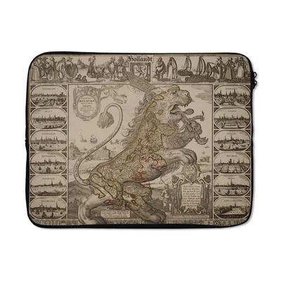 Produktbild von MuchoWow® Laptop Hülle 15 Zoll Karte der Niederlande in Form eines Löwen Laptoptasche - Laptoptasche - Sleeve - Rundum-Schutz