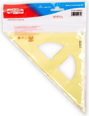Produktbild von KOH Dreieck Plast 45° 16 cm Lineal transparent Gelb