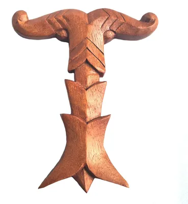 Produktbild von Wandschmuck Kleine Irminsul Wikinger Viking Holz Handarbeit 17 cm × 14