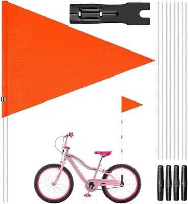 Produktbild von Fahrradfahne orange - 150 cm - Verstellbar - Für Kinderfahrräder
