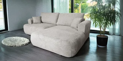 Produktbild von Ecksofa Berlin Duo 255x165 mit schlaffunktion bettkasten Beige Boucle Abriamo 03 Links