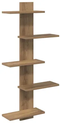 Image de vidaXL Étagère murale en bois imitation chêne artisanal, 48,5 x 15 x 101 cm