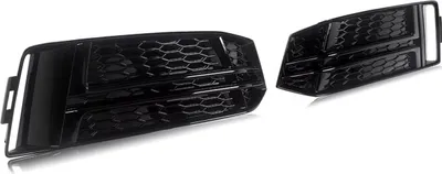 Produktbild von Grille Mistlamp Fivaro – Nebelscheinwerfer Grill Cover – Für Audi A4/S4 B9 S-Line (2016-2018) – Schwarz Wabenstruktur – Gloss Schwarz