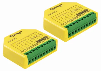 Produktbild von Shelly Plus - Steuerung für LED-Leuchten - RGBW PM - kabellos - 802.11b/g/n, Bluetooth 4.2 - 2400 - 2483.5 Mhz - Gelb, grün (Packung mit 2)