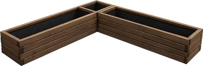 Produktbild von HolzGarden Set 3 Stück Pflanzkübel Holz 2x 80x30x40 cm + 40x30x40 cm Imprägniert Farbe Teak Wetterfest Blumenkasten Blumentopf