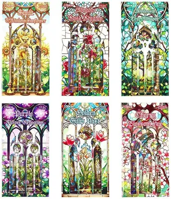 Productafbeelding van 60 holografische Transparenz-Sticker-Set, 6 Glitzer-Themen, PET-Scrapbook-Sticker, wasserdicht, Deko-Accessoires für Basteln, Junk-Journal-Sticker