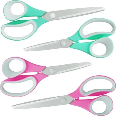 Produktbild von CCR 4er Set Bastelscheren Erwachsene 20,5/18cm Hellgrün/Hellrosa