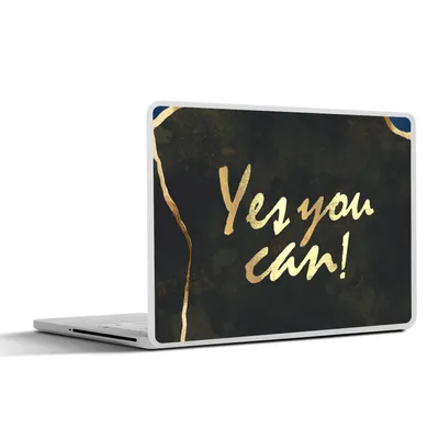 Produktbild von MuchoWow® Laptop Aufkleber Sticker Cover Zitat - Motivation - Gold - Schwarz 25x18 cm - Laptop-Deko