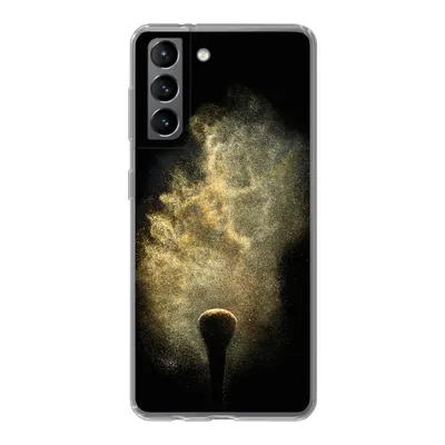 Produktbild von MuchoWow® Handyhülle Schutzhülle Hülle für Samsung Galaxy S21 Goldpulver auf schwarzem Hintergrund Silikon Softcase Handy Hülle - Softcase