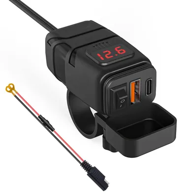 USB-Ladegerät für Motorrad, 30 W PD3.0 + 18 W QC3.0, Dual USB, wasserdicht