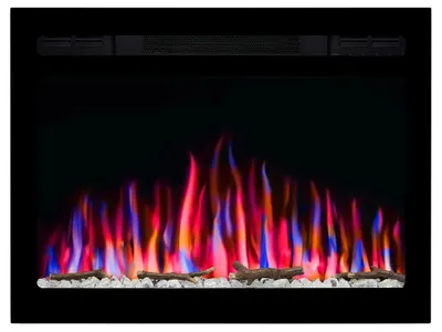 Zdjęcie produktu dla Kominek elektryczny ArtiFlame AF27WR Elektryczny kominek do zabudowy z grzałką 1800 W, realistyczny efekt płomienia, oświetlenie LED, pilot zdalnego sterowania, timer, czarny