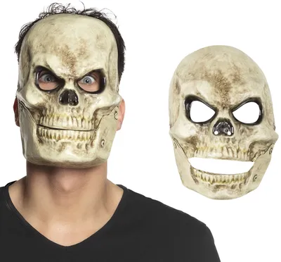 Image de CIAO 31345, Enfants et adultes, Masque de visage, Halloween, Crâne, 1 pièce
