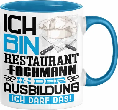 Produktbild von Restaurantfachmann Ausbildung Tasse Geschenk Ich Bin Restaurantfachmann In Der Ausbildung Ich Darf Das Geschenkidee Spruch (Blau)