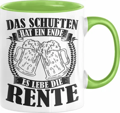 Produktbild von Renteneintritt Geschenk Tasse Das Schuften Hat ein Ende Es Lebe Die Rente (Grün)