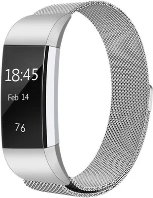 Produktbild von BStrap Milanese (Large) Armband für Fitbit Charge 2, silver