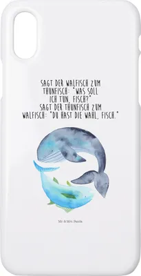 Produktbild von Mr. & Mrs. Panda Iphone 10 Handyhülle Walfisch Thunfisch - Weiß - Geschenk, Lustige Sprüche, Tunfisch, Wal, Cover, Hülle, X, Witz, Spruch Des Tages, Wahl, Handy, Lustig