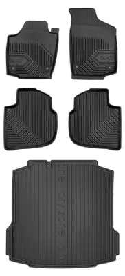 Productafbeelding van Rubberen automatten + kofferbakmat voor SEAT Toledo IV 2012-2019 (liftback) – 5-delig, zwart, op maat – Wielganizator