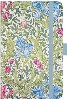 Produktbild von Premium Notes Small \Iris\": A6 Notizbuch liniert mit hochwertiger Folienveredelung, Stiftehalter, Zetteltasche und Leseband"