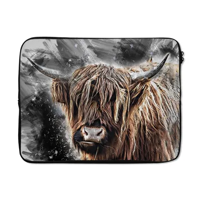 Produktbild von MuchoWow® Laptop Hülle 15 Zoll Schottischer Highlander - Tiere - Farbe Laptoptasche - Laptoptasche - Sleeve - Rundum-Schutz