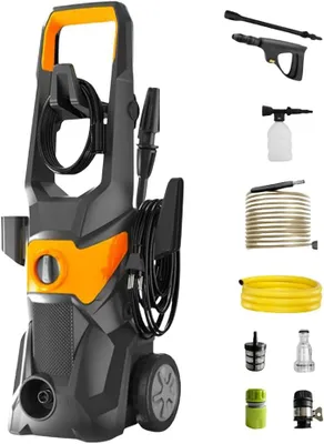 Produktbild von Hochdruckreiniger 1800W - 160 Bar Arbeitsdruck, 360 l/h - Inklusive Zubehör - Idealer Terrassenreiniger für Effektive Reinigung