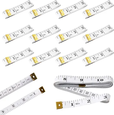 Produktbild von 12 Stück Doppelseitige Schneidermaßbänder, 2 in 1 Maßband für Körpermaße, 150 cm / 60 Zoll