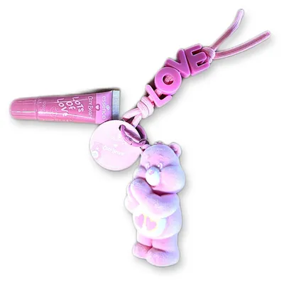 Produktbild von essence Lipgloss Care Bears Keychain 02 Lots Of Love – rosa (Love-a-Lot Bear, LOVE), 9,5 ml