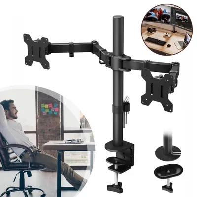 Produktbild von Monitor Halterung 2 Monitore,Bildschirmhalterung 2 Monitore VESA 75x75/100x100mm