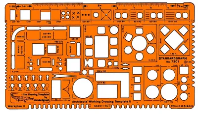 Produktbild von Standardgraph Architekt-Werkplanschablone II Maßstab 1:50