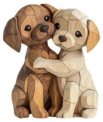 2D-Holzfigur Hund, 20 x 17 x 1,5 cm, Naturholz, Deko