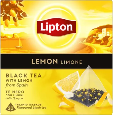 Immagine prodotto di Lipton - Specialità nera - "Limone" - 20 piramidi