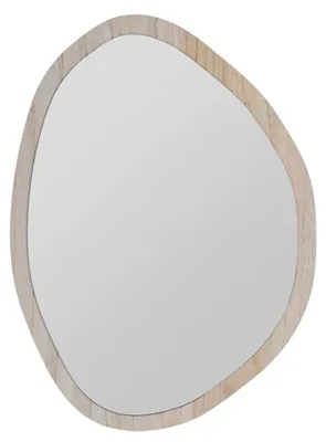 Produktbild von Wandspiegel Flow - schlichtes Holz - organische Form - 44 x 60 cm - Wanddekorationsspiegel