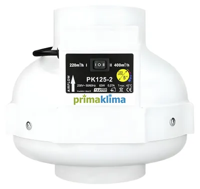 Produktbild von PK Rohrventilator 125 2-Speed, 220/400 m3/h