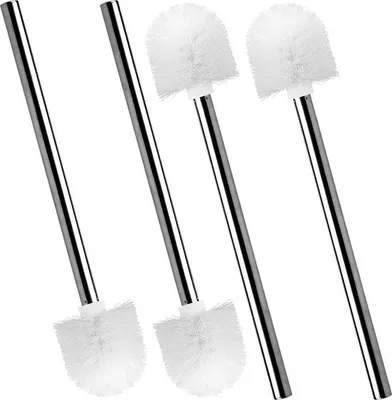Produktbild von Toilettensatz aus 4 Bürsten mit Edelstahlgriff - Bürstenköpfe austauschbar - einfaches Design - Inhaltsangabe in HTML erforderlich - Personal hygiene Bürste.