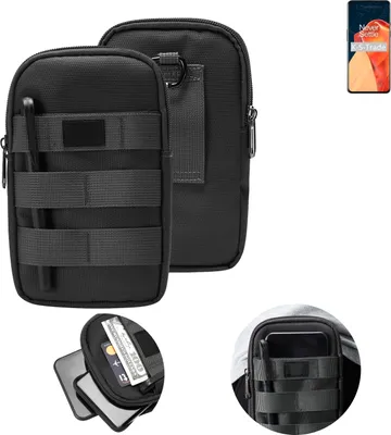 Produktbild von K-S-Trade Holster Gürtel Tasche kompatibel mit OnePlus 9 Handy Tasche Schutz Hülle dunkel-grau viele Fächer, 1x