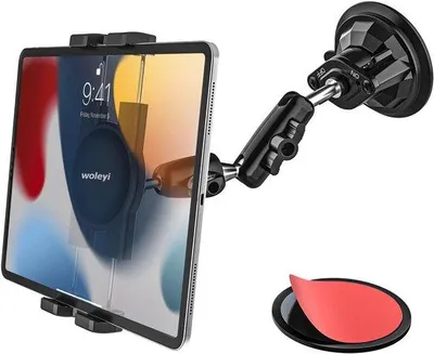 Obrázek produktu pro Držák na tablet do auta, přísavka, montáž na palubní desku nebo čelní sklo
