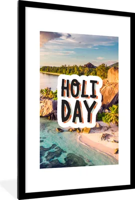 Produktbild von MuchoWow® Gerahmtes Poster Sommer - Sprichwörter - Reisen 60x90 cm - Poster mit Schwarzem Bilderrahmen Wandposter Rahmen Foto Bilder - Dekoration - Wandposter Wohnzimmer - Hochwertig