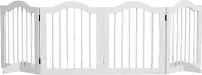 Immagine prodotto di Barriera pieghevole per cani, 4 pannelli, per scale, corridoi, porte, MDF/legno massello, bianco