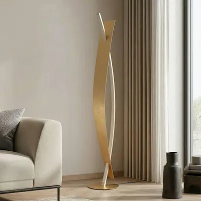 Produktbild von Lucande LED-Stehleuchte Marija, goldfarben, dimmbar, 140 cm