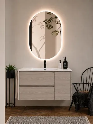 ORIGEN BATH ITACA Badmöbel mit Waschbecken 60x35 cm, Smoky-Eiche