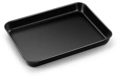 Image de Plaque de cuisson pour four, rectangulaire, en acier au carbone, dimensions 23,6 x 17,6 x 2,5 cm, avec revêtement antiadhésif