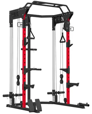 Produktbild von SPORTNOW Power Cage Power Rack mit verstellbarem Kabelzugsystem, multifunktional