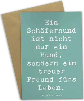 Produktbild von Mr. & Mrs. Panda Grußkarte Spruch Schäferhund Freund - Meeresbrise - Geschenk, Hund, osterkarte, einladungskarten, osterkarten, Grußkarten, treuer, Hunderasse, aktiver